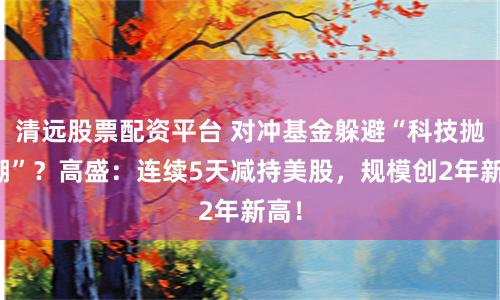 清远股票配资平台 对冲基金躲避“科技抛售潮”？高盛：连续5天减持美股，规模创2年新高！