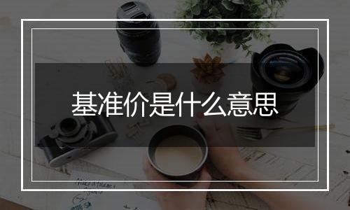 基准价是什么意思