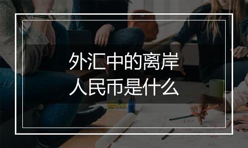 外汇中的离岸人民币是什么