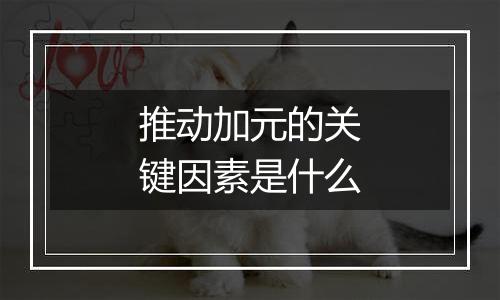 推动加元的关键因素是什么