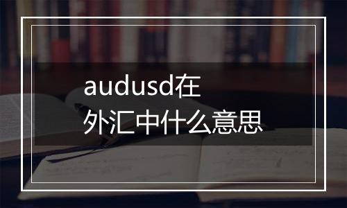 audusd在外汇中什么意思