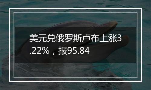 美元兑俄罗斯卢布上涨3.22%，报95.84