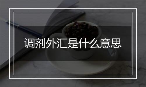 调剂外汇是什么意思