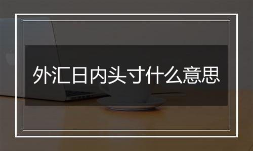 外汇日内头寸什么意思