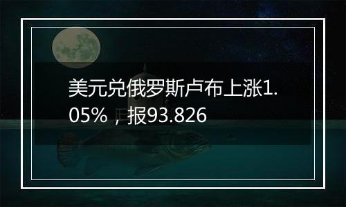 美元兑俄罗斯卢布上涨1.05%，报93.826