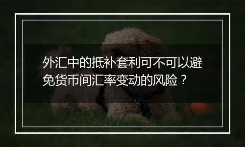 外汇中的抵补套利可不可以避免货币间汇率变动的风险？