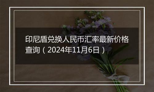 印尼盾兑换人民币汇率最新价格查询（2024年11月6日）