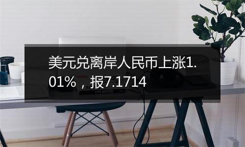 美元兑离岸人民币上涨1.01%，报7.1714