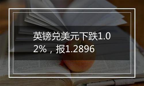 英镑兑美元下跌1.02%，报1.2896