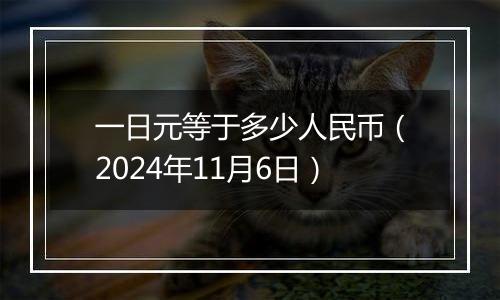 一日元等于多少人民币（2024年11月6日）