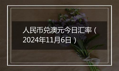 人民币兑澳元今日汇率（2024年11月6日）