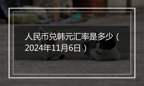 人民币兑韩元汇率是多少（2024年11月6日）