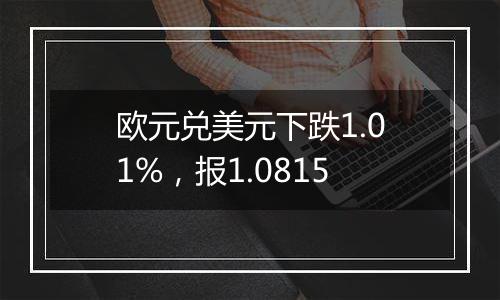 欧元兑美元下跌1.01%，报1.0815