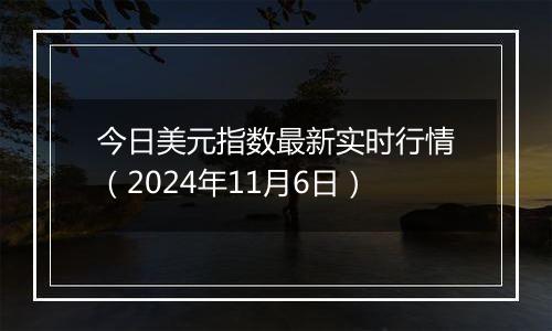 今日美元指数最新实时行情（2024年11月6日）