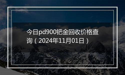 今日pd900钯金回收价格查询（2024年11月01日）