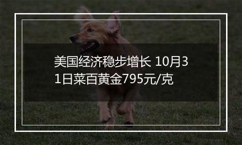 美国经济稳步增长 10月31日菜百黄金795元/克