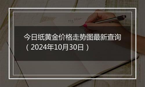 今日纸黄金价格走势图最新查询（2024年10月30日）