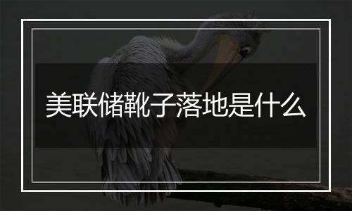 美联储靴子落地是什么