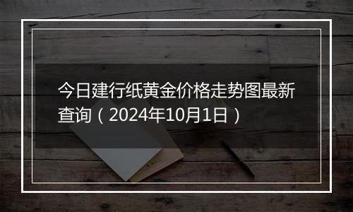 今日建行纸黄金价格走势图最新查询（2024年10月1日）