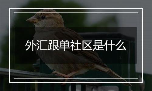 外汇跟单社区是什么