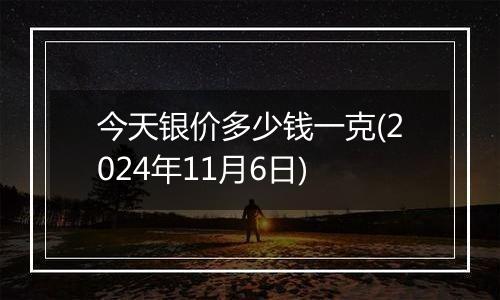 今天银价多少钱一克(2024年11月6日)