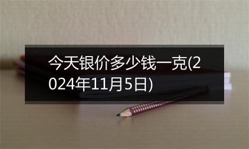 今天银价多少钱一克(2024年11月5日)