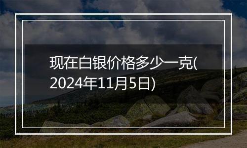 现在白银价格多少一克(2024年11月5日)