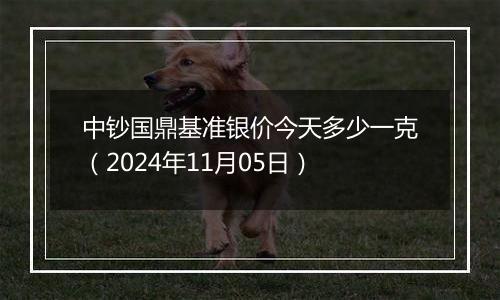 中钞国鼎基准银价今天多少一克（2024年11月05日）