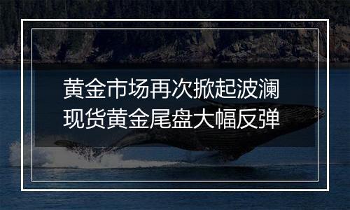 黄金市场再次掀起波澜 现货黄金尾盘大幅反弹