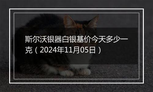 斯尔沃银器白银基价今天多少一克（2024年11月05日）