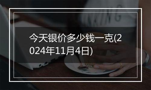 今天银价多少钱一克(2024年11月4日)