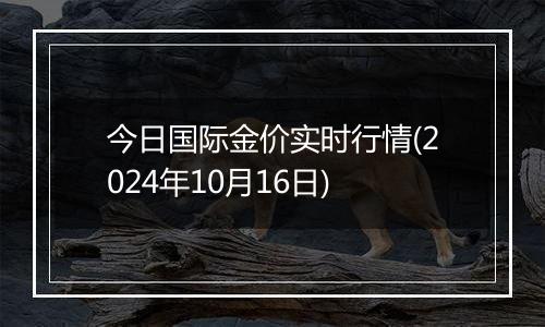 今日国际金价实时行情(2024年10月16日)