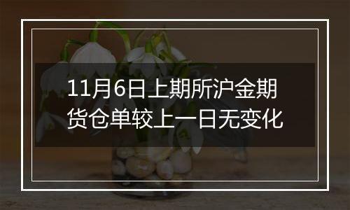 11月6日上期所沪金期货仓单较上一日无变化