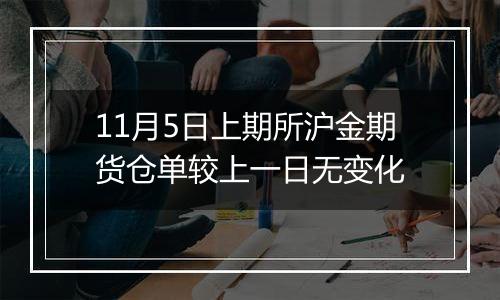 11月5日上期所沪金期货仓单较上一日无变化