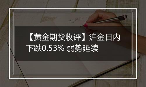 【黄金期货收评】沪金日内下跌0.53% 弱势延续