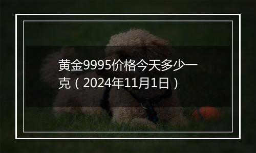 黄金9995价格今天多少一克（2024年11月1日）