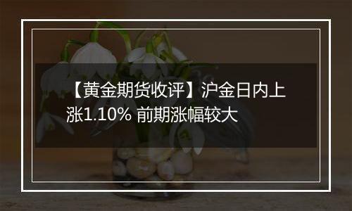 【黄金期货收评】沪金日内上涨1.10% 前期涨幅较大