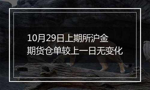 10月29日上期所沪金期货仓单较上一日无变化