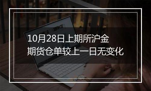 10月28日上期所沪金期货仓单较上一日无变化