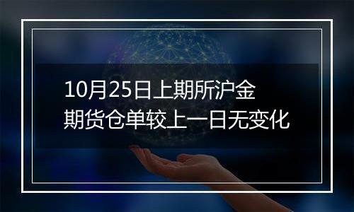 10月25日上期所沪金期货仓单较上一日无变化