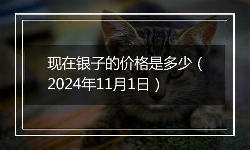 现在银子的价格是多少（2024年11月1日）