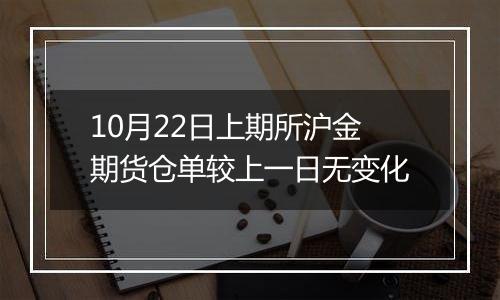 10月22日上期所沪金期货仓单较上一日无变化