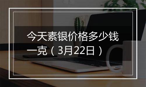 今天素银价格多少钱一克（3月22日）