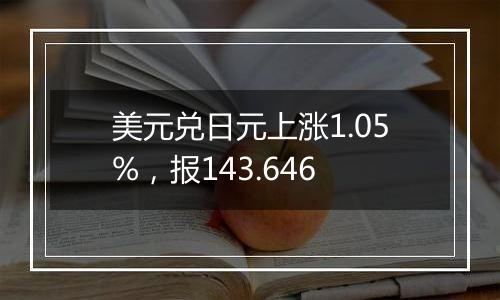 美元兑日元上涨1.05%，报143.646