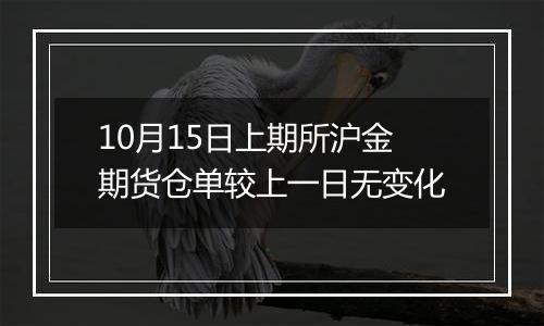 10月15日上期所沪金期货仓单较上一日无变化