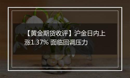 【黄金期货收评】沪金日内上涨1.37% 面临回调压力