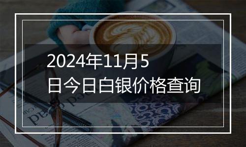 2024年11月5日今日白银价格查询