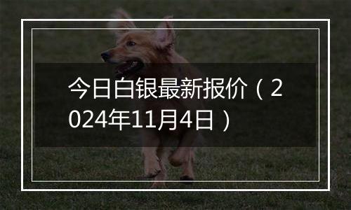 今日白银最新报价（2024年11月4日）