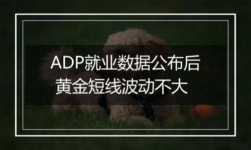 ADP就业数据公布后 黄金短线波动不大