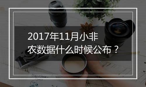 2017年11月小非农数据什么时候公布？